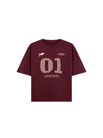 Unisex Maroon Oversized MAXED OUT T-shirt