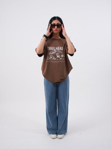 Unisex Brown TRAILHEAD Oversized T-shirt