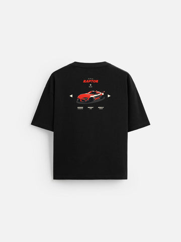 Unisex Black RAPTOR Oversized T-shirt