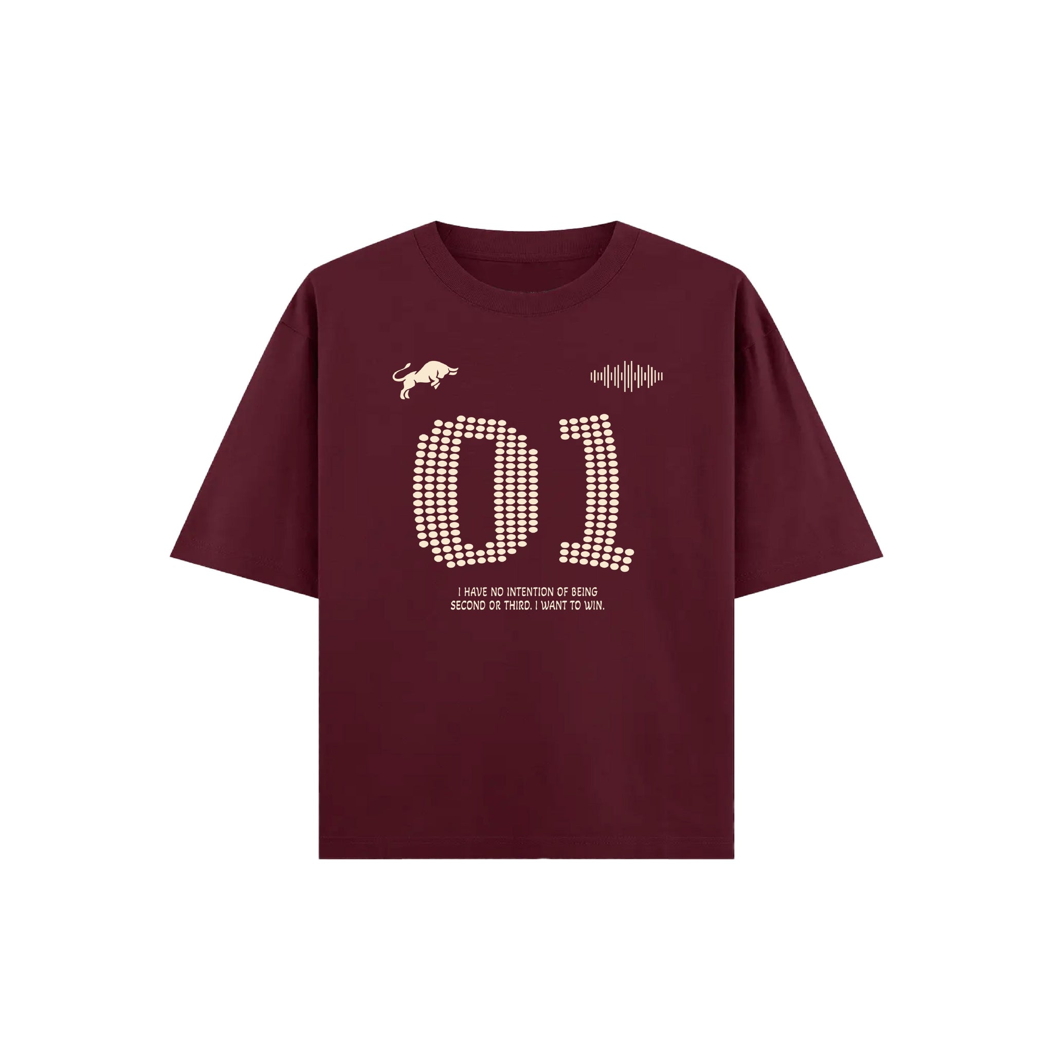Unisex Maroon Oversized MAXED OUT T-shirt