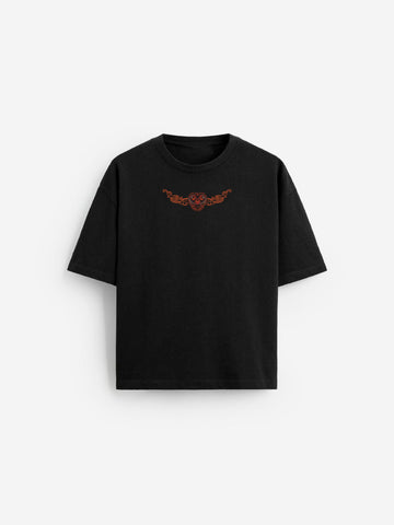 Unisex Black Oversized RAKTHYA T-shirt