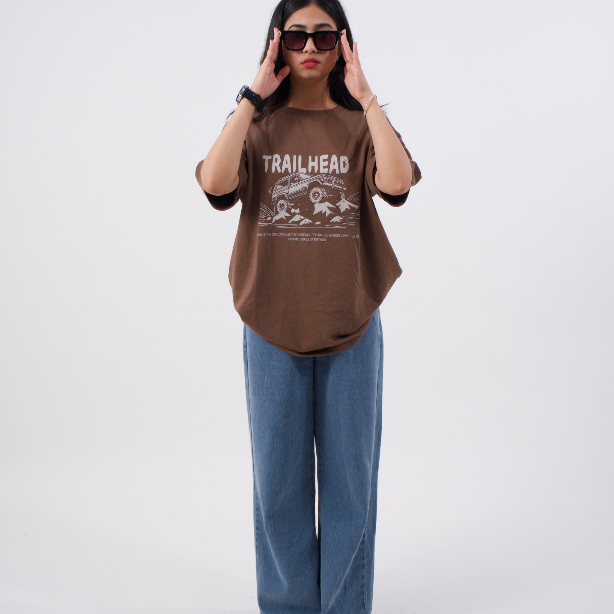 Unisex Brown TRAILHEAD Oversized T-shirt