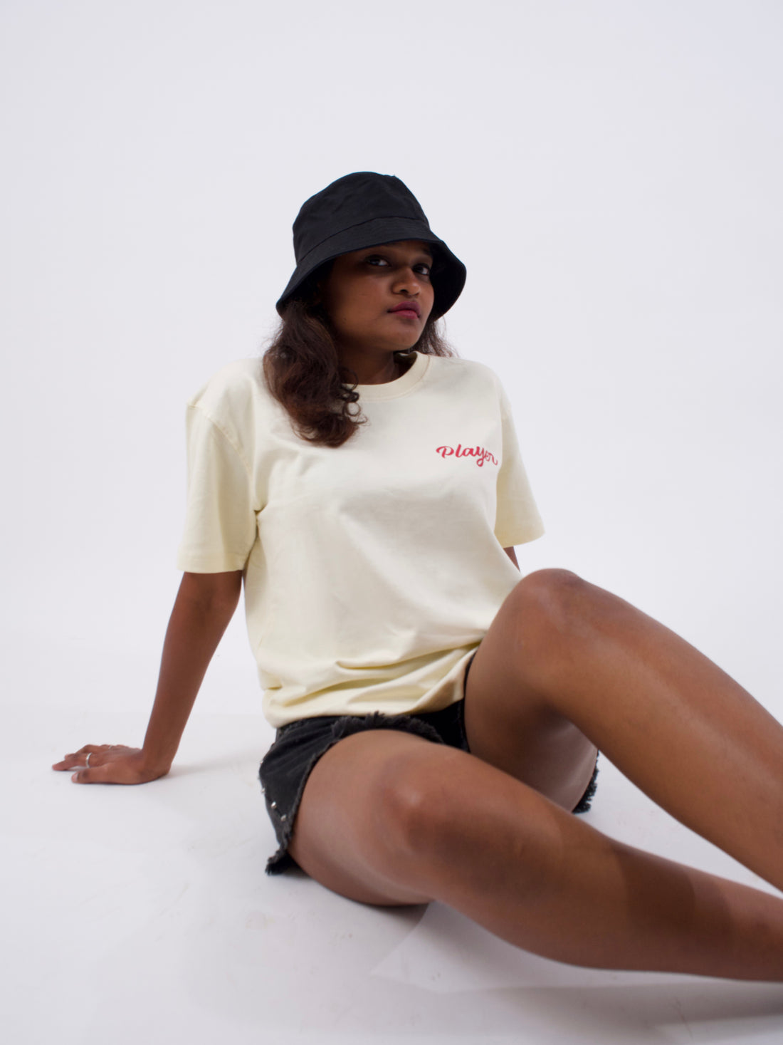 Unisex Beige PLAYER Oversized T-shirt