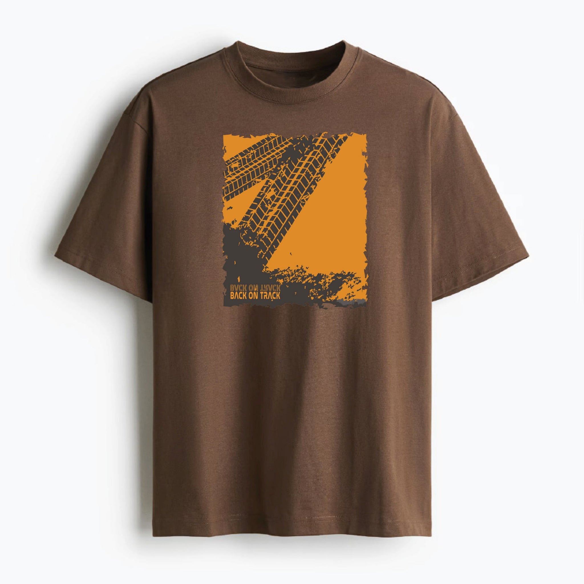 Unisex Brown BACK ON TRACK Oversized T-shirt