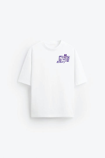 Unisex White SILENT EYES Oversized T-shirt