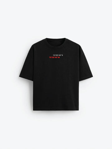 Unisex Black Oversized MONACO T-shirt