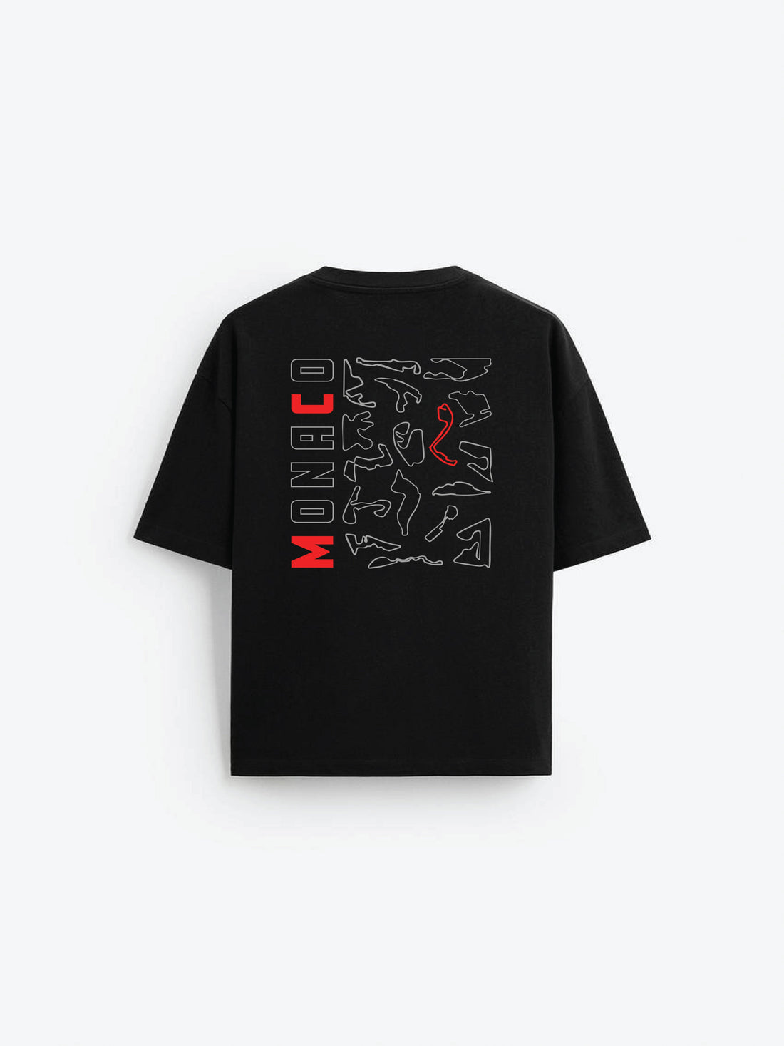 Unisex Black Oversized MONACO T-shirt