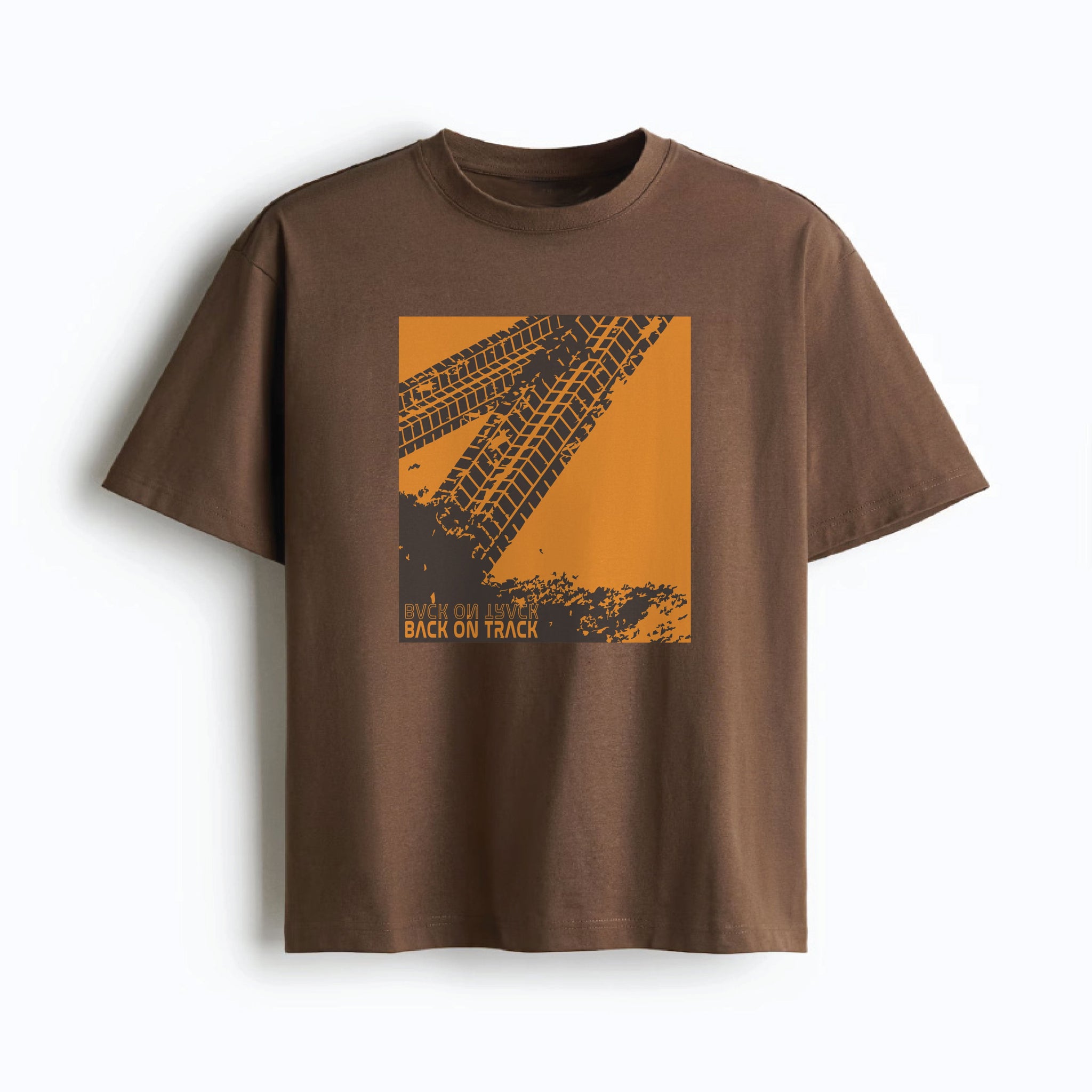 Unisex Brown BACK ON TRACK Oversized T-shirt
