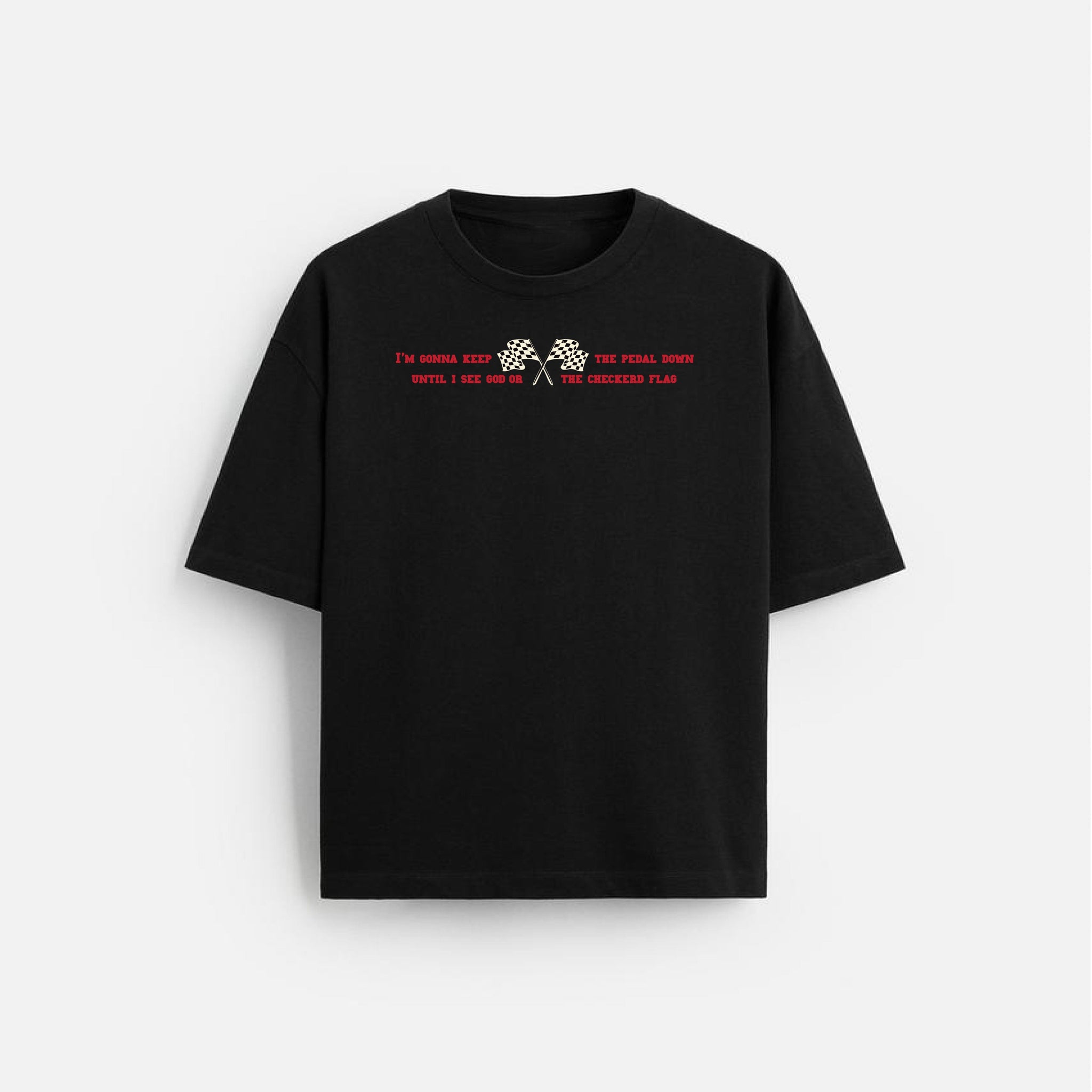Unisex Black PEDAL DOWN Oversized T-shirt