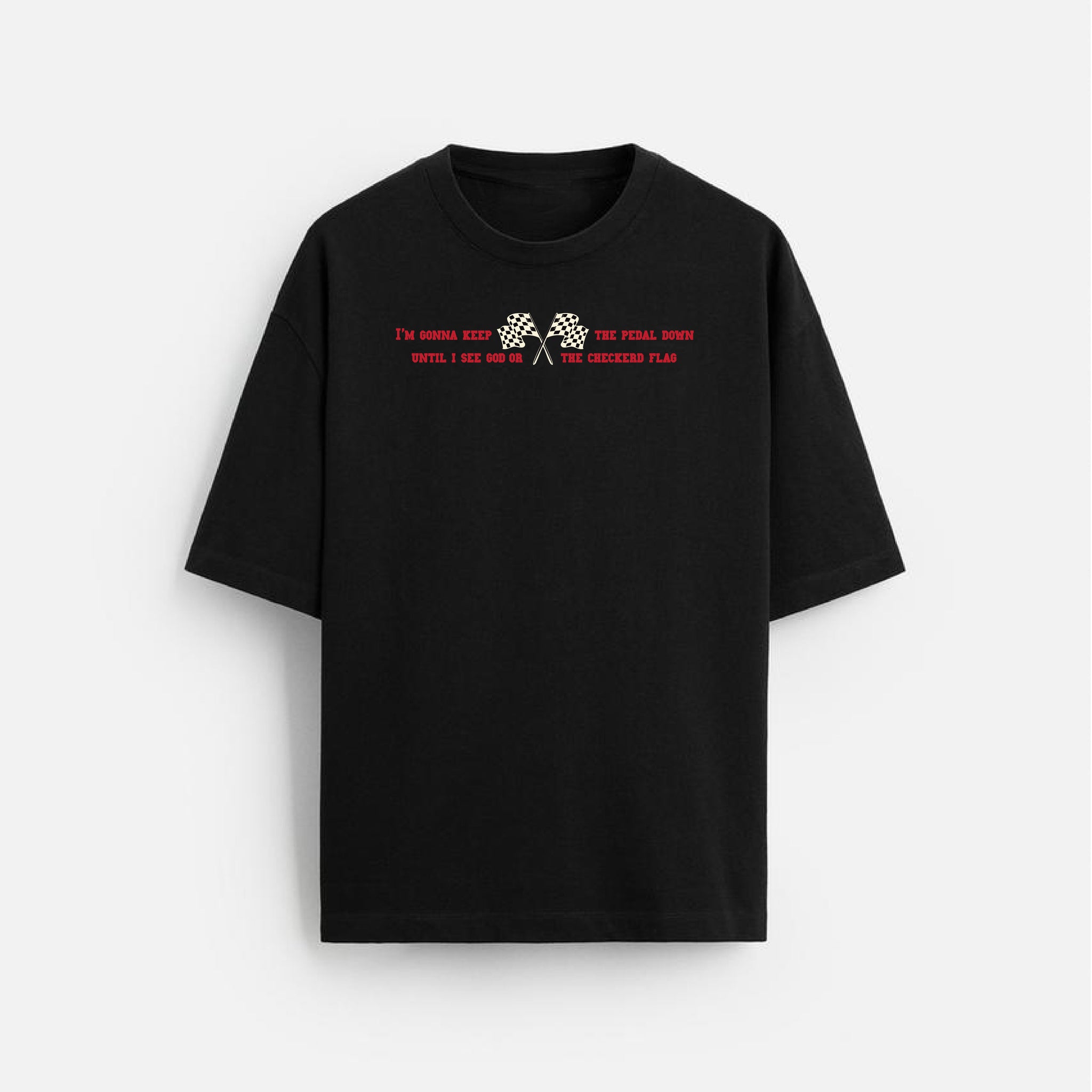 Unisex Black PEDAL DOWN Oversized T-shirt