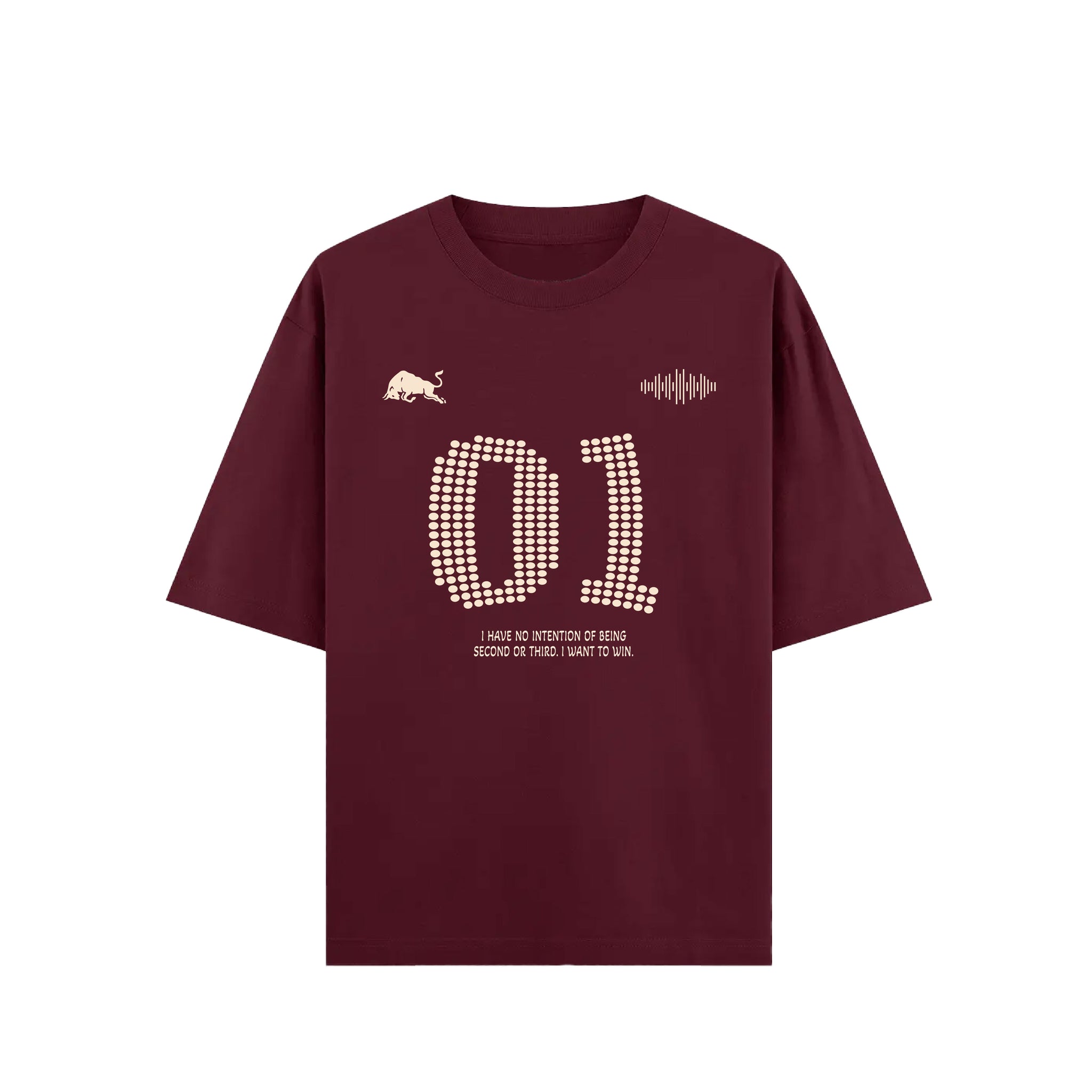 Unisex Maroon Oversized MAXED OUT T-shirt