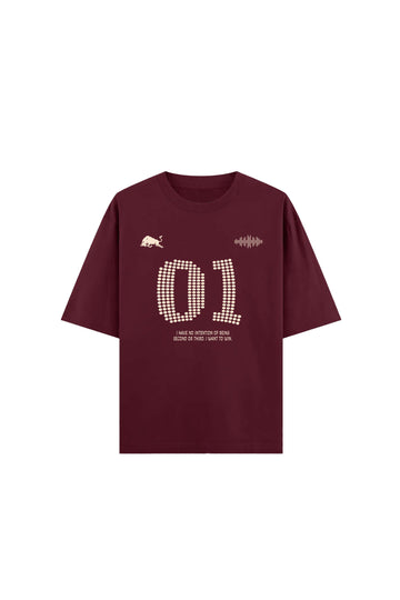 Unisex Maroon Oversized MAXED OUT T-shirt