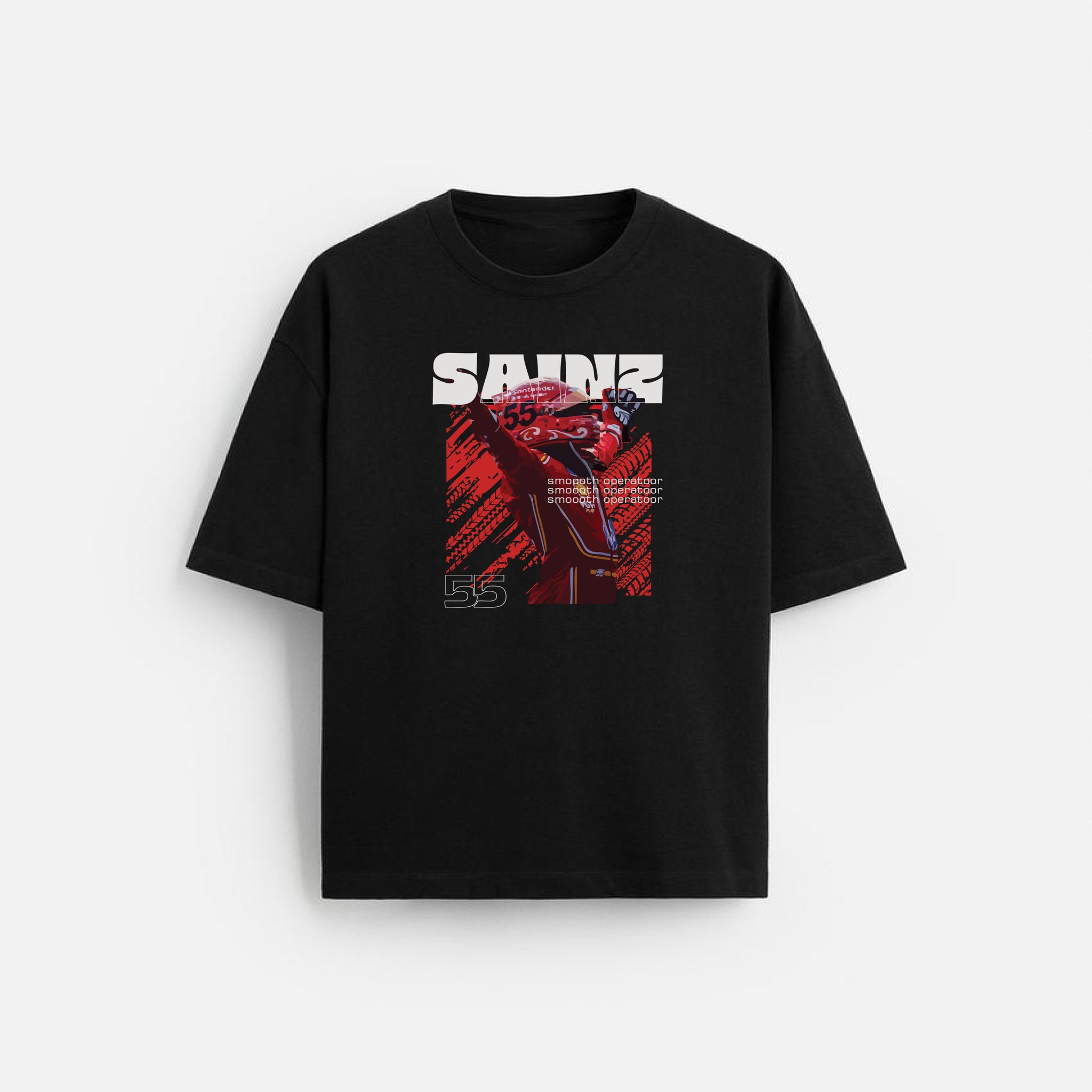 Unisex Black Oversized SUNDAY CIRCUIT T-shirt