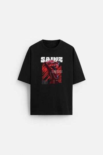 Unisex Black Oversized SUNDAY CIRCUIT T-shirt