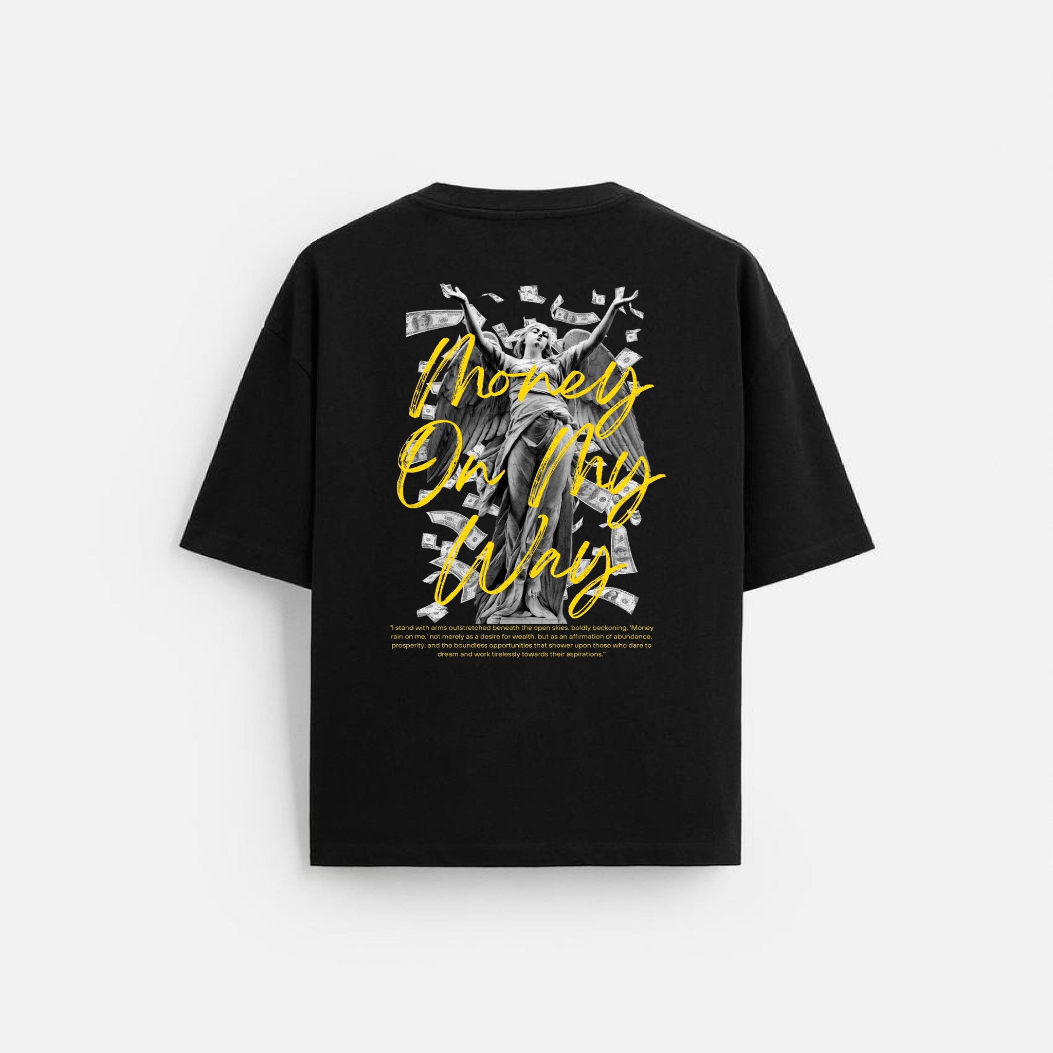 Unisex Black MONEY ON MY WAY Oversized T-shirt