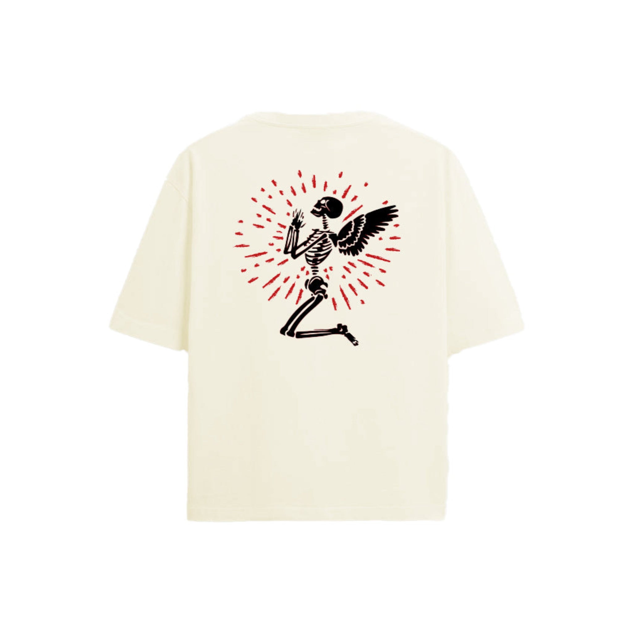 Unisex Beige SKELTON Oversized T-shirt